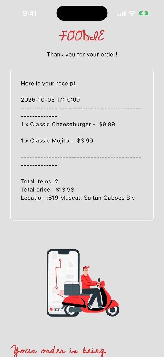Foodie · Food delivery · TRACKING